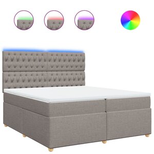 vidaXL Sommier à lattes de lit avec matelas Taupe 200x200 cm Tissu