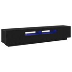 vidaXL Meuble TV 2 Pièces Noir 200 x 35 x 40 cm Bois d'ingénierie