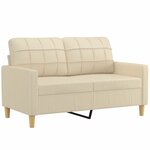 vidaXL Canapé 2 places avec oreillers décoratifs crème 120 cm tissu