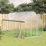 vidaXL Serre avec cadre de base argenté 445x169x195 cm aluminium