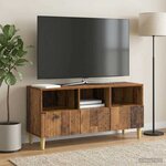 vidaXL Meuble TV 102 x 34 5 x 50 cm Bois ancien Bois d'ingénierie