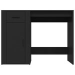 Bureau table poste de travail meuble d'ordinateur informatique étude 100 x 49 x 75 cm bois d'ingénierie noir 02_0023883