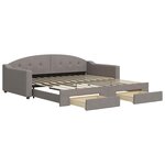vidaXL Lit de jour avec gigogne et tiroirs taupe 100x200 cm tissu