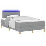 vidaXL Lit à ressort LED avec matelas Gris clair 120 x 200 cm tissu