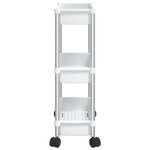 vidaXL Chariot de rangement à 3 niveaux Argenté et blanc Aluminium