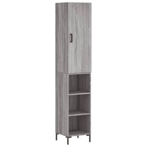 vidaXL Buffet haut Sonoma gris 34 5x34x180 cm Bois d'ingénierie