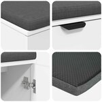 vidaXL Banc d'entrée avec coussin avec stockage Blanc 100 x 38 x 46 cm