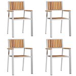 Set de repas de jardin en bois massif d'acacia 5 pièces