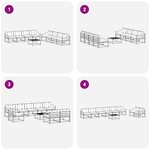 vidaXL Ensemble de canapés d'extérieur 9 pc Blanc et Beige Polyester