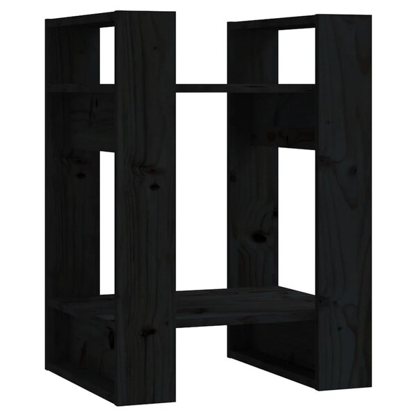vidaXL Bibliothèque/Séparateur de pièce Noir 41x35x57 cm Pin massif