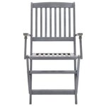 vidaXL Ensemble à manger de jardin 9 Pièces Bois d'acacia massif Gris
