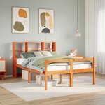 vidaXL Lit bibliothèque sans matelas cire marron 140x200cm bois massif