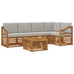 vidaXL Ensemble de canapés d'extérieur 6 pc Gris Naturel et Clair