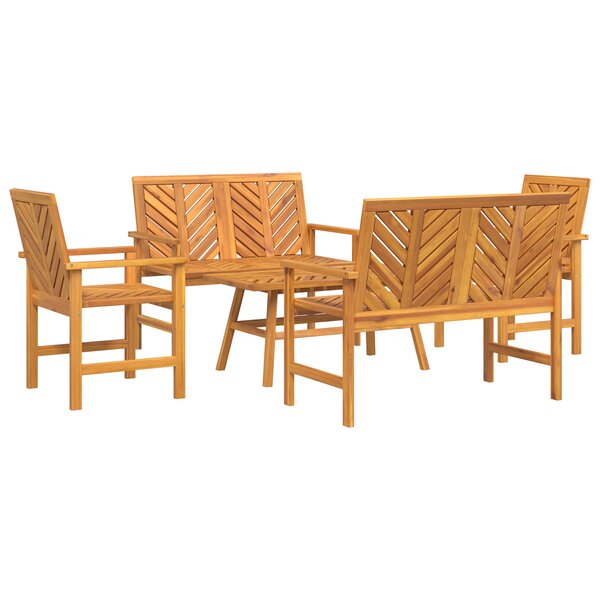 vidaXL Ensemble de salon de jardin 5 pièces en bois d'acacia massif