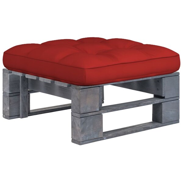 vidaXL Pouf palette de jardin Bois de pin imprégné de gris