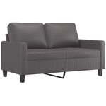 vidaXL Canapé à 2 places Gris 120 cm Similicuir