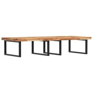 vidaXL Étagère de vasque murale acier et bois massif d'acacia