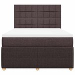 vidaXL Sommier à lattes de lit avec matelas Marron foncé 140x190 cm