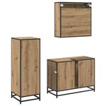 vidaXL Ensemble de mobilier de salle de bain 3 Pièces chêne artisanal