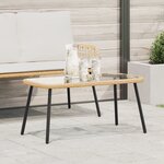 vidaXL Table basse naturelle 90 x 45 x 42 cm en poly rotin