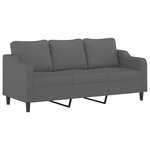 vidaXL Ensemble de canapés 2 Pièces coussins gris foncé tissu