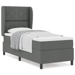 vidaXL Lit à ressorts avec matelas Gris foncé 80 x 200 cm tissu
