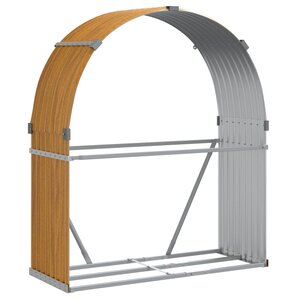 vidaXL Porte-bûches aspect bois 120x45x140 cm acier galvanisé