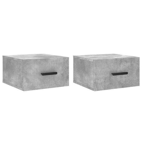 vidaXL Tables de chevet murales 2 Pièces gris béton 35x35x20 cm