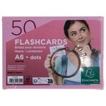 Paquet De 50 Flashcards Sous Film + Anneau - Bristol Dots Perforé - Format A6 - Rose - X 19 - Exacompta