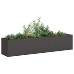 vidaXL Jardinière noir 200x40x40 cm acier laminé à froid