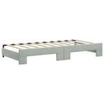 vidaXL Lit de jour avec gigogne et tiroirs gris clair 90x190cm velours