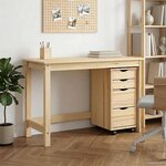vidaXL Ensemble bureau et cabinet roulant MOSS 2 Pièces Marron
