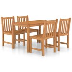 vidaXL Ensemble à manger de jardin 5 Pièces Bois de teck solide