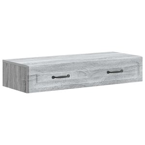 vidaXL Table d'appoint murale Sonoma gris 87 5 x 34 5 x 17 cm