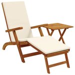 vidaXL Chaise longue inclinable et pliable 2 pc Bois d'Acacia Massif