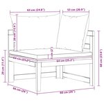 vidaXL Canapé d'angle avec coussins blanc crème Bois d'acacia solide