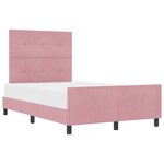 vidaXL Lit à ressorts avec tête de lit Rose 120 x 190 cm Velours