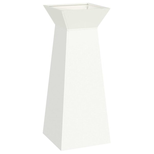 vidaXL Jardinière à pilier Blanc 40 x 40 x 100 cm Acier