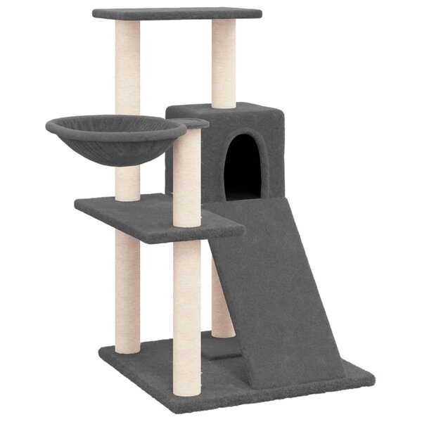 vidaXL Arbre à chat avec griffoirs en sisal Gris foncé 82 cm