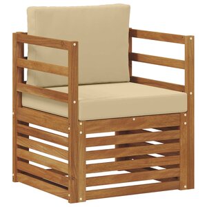 vidaXL Canapé d’extérieur Bois d'acacia massif et polyester Naturel