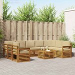 vidaXL Ensemble de canapés d'extérieur 10 pc Naturel et Beige