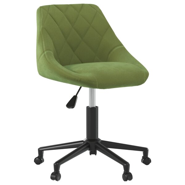 vidaXL Chaise pivotante de salle à manger Vert clair Velours