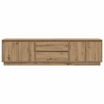 vidaXL Meuble TV avec éclairages LED chêne artisanal 193 5x41x50 cm