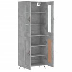 vidaXL Buffet haut Gris béton 69 5x34x180 cm Bois d'ingénierie