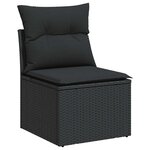 vidaXL Salon de jardin 9 Pièces avec coussins noir résine tressée