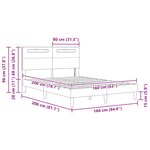 vidaXL Cadre de lit avec bandes LED Blanc 160 x 200 cm Simili cuir