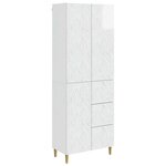 vidaXL 2 Pièces Blanc brillant
