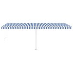vidaXL Auvent automatique sur pied 600x300 cm Bleu/Blanc