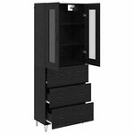 vidaXL Haut Armoire Chêne noir 69 5 x 34 x 180 cm Bois d'ingénierie