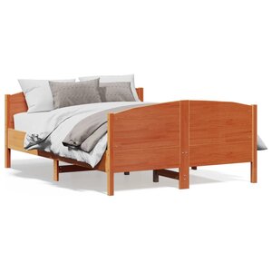 vidaXL Cadre de lit sans matelas cire marron 150x200cm bois pin massif